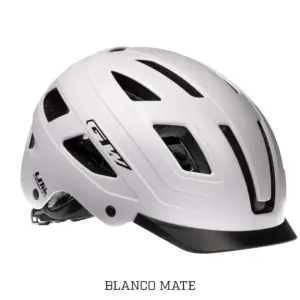 CASCO URBANO LUZ DE SEGURIDAD U1 GW TALLA M BLANCO MATE